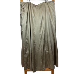Krista Larson Taupe Acetate Drawstring Full Art to Wear Skirt Size One Size